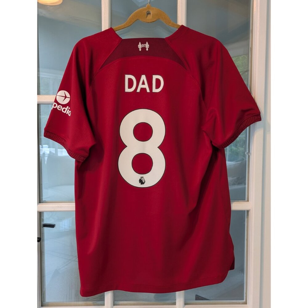 AT 9-0 BOURNEMOUTH MATCH - 2022/23 Liverpool F.C. "DAD" Home Jersey - MENS LARGE